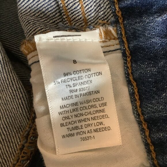 A.N.A. Size 8 High-Rise Wide Leg, Two Tone Kick Pleat Denim Jeans. New With Tags - Picture 4 of 7